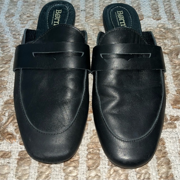 Born Black Leather Slip-On Flats Leather Sz 8 - Picture 3 of 6